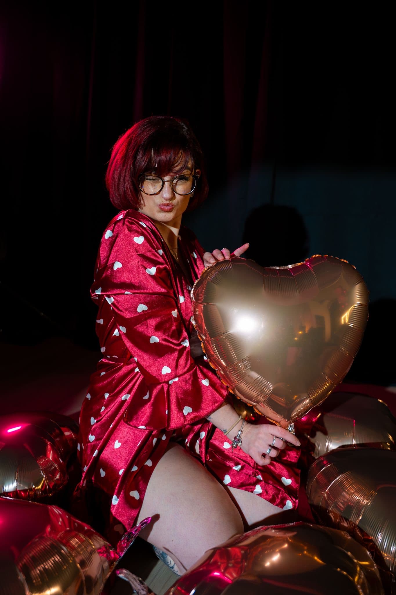 Jessica met hart ballonnen